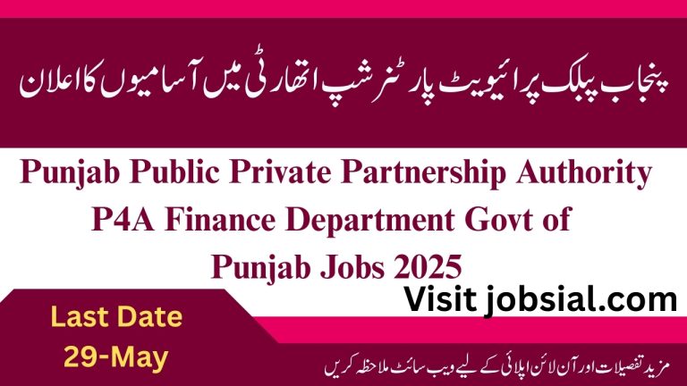 P4A Finance Department Govt of Punjab Jobs 2025
