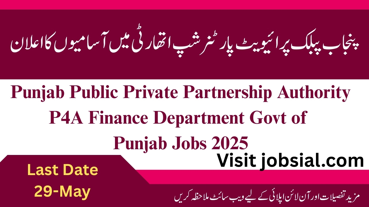 P4A Finance Department Govt of Punjab Jobs 2025