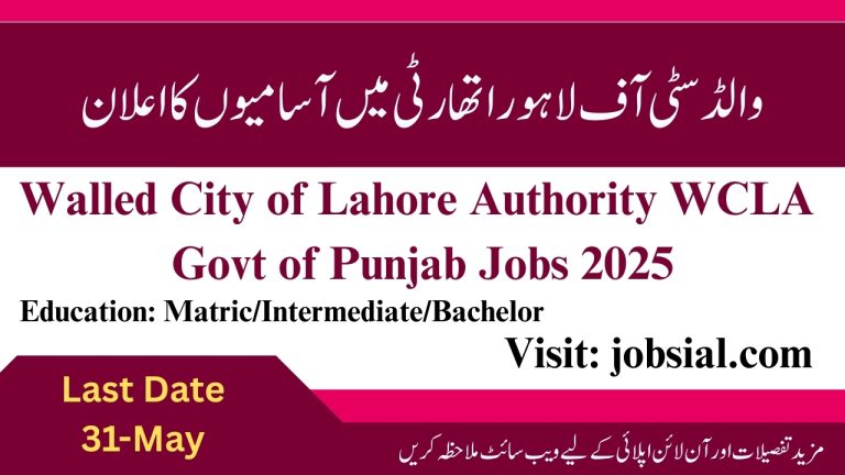 WCLA Govt of Punjab Jobs 2025