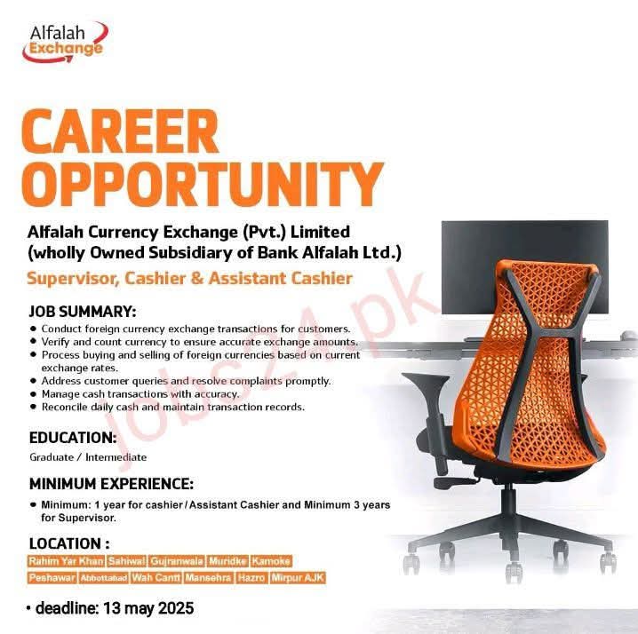 Alfalah Currency Exchange (Pvt.) Limited Jobs 2025