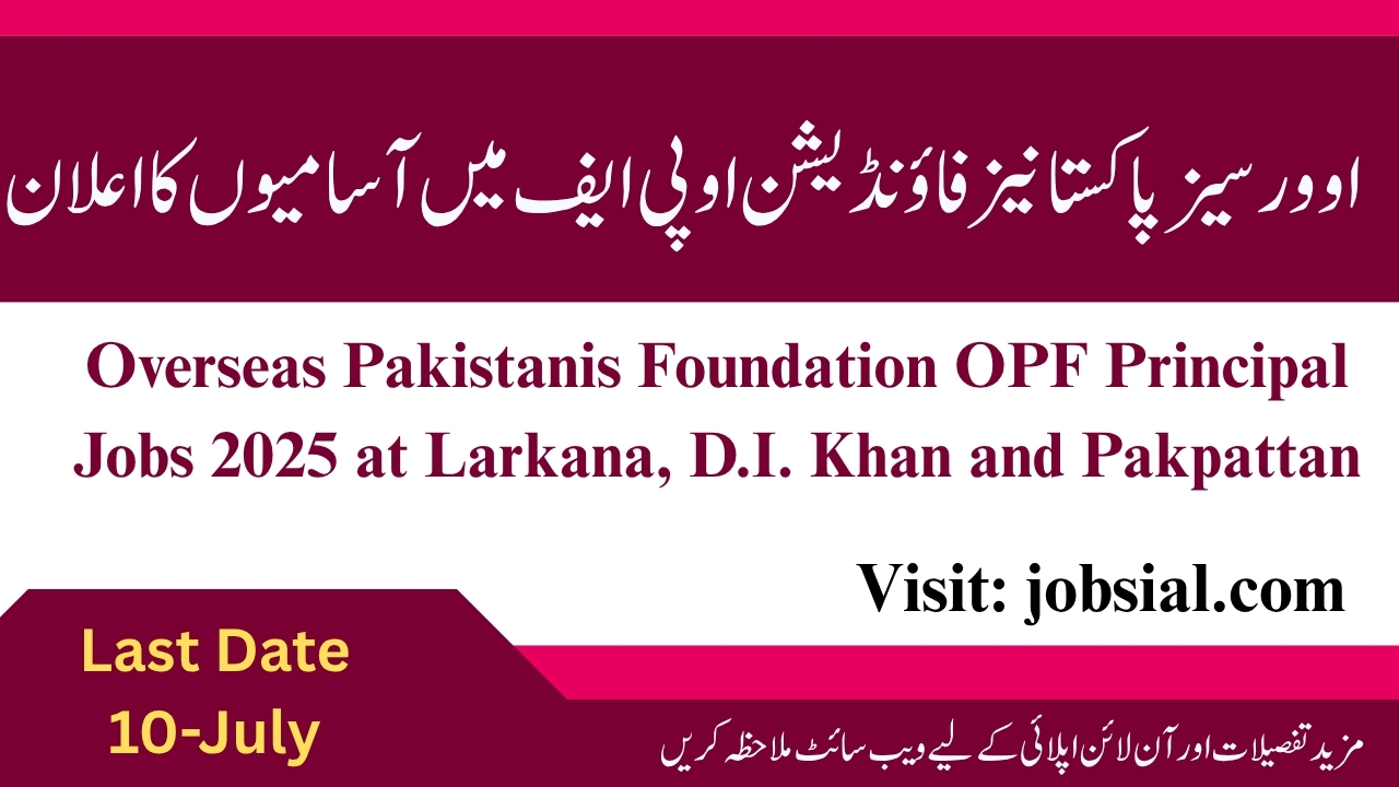 OPF Principal Jobs 2025